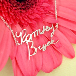 Personalized Mommy Necklace With Kids Handwriting Two Names Necklace 2 Children Name Necklace Personalized Jewelry