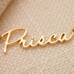 14k Gold Personalized Signature Necklace With Handwriting Necklace Custom Name Christmas Gift For Wife Mom Personalized Jewelry