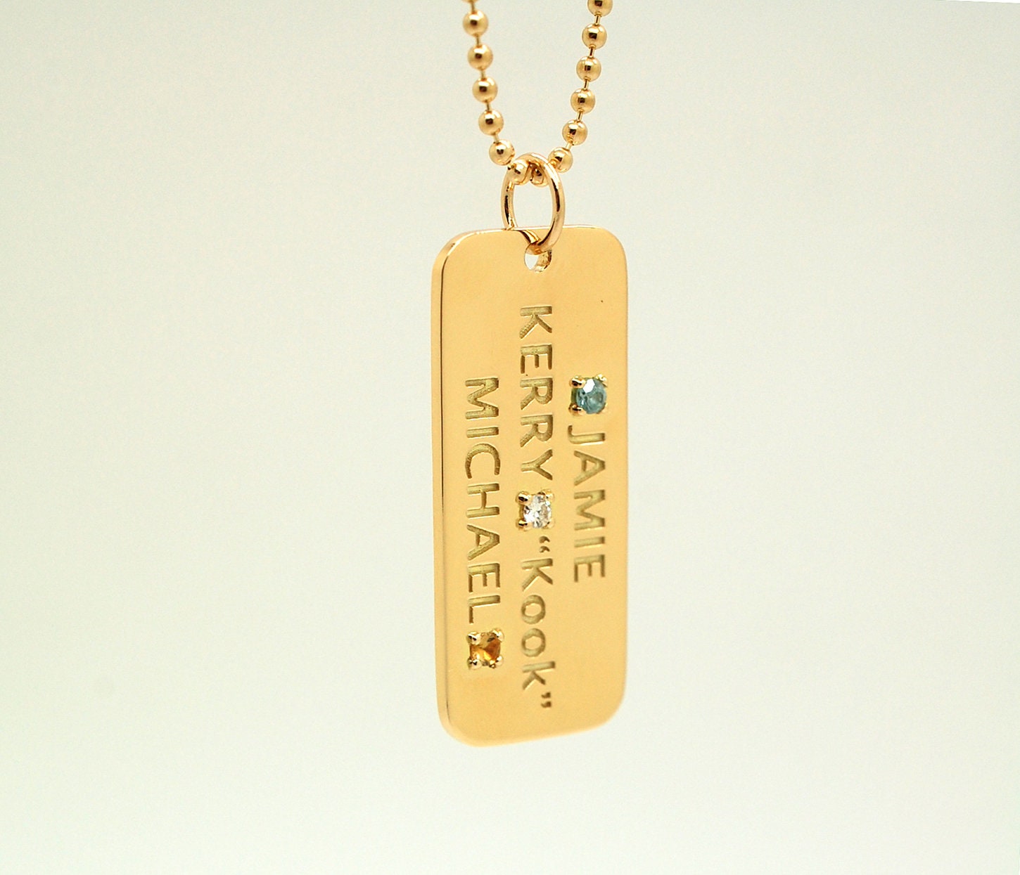 18K Gold Dog Tag Necklace Custom Mens Necklace 18K Gold Mens Etsy