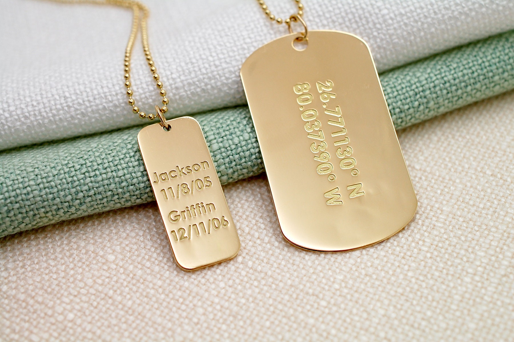  14k Solid Gold Dog Tags, Diamond Letter Initial Dog Tag, Custom  Name Letter Date Engrave Dog Tag Pendant, Personalized Engravable Dog Tag  Necklace, Solitaire Birthstone Dog Tag Necklace : Handmade Products