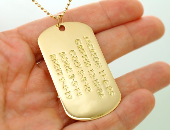 9ct Yellow Gold Silver Filled Dog Tag Pendant – Zamels
