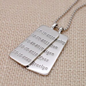 Platinum Dog Tag Necklace Mothers Day Gift Platinum Pendant w Chain Platinum Anniversary Gifts For Husband Custom Platinum Engraved Jewelry image 8