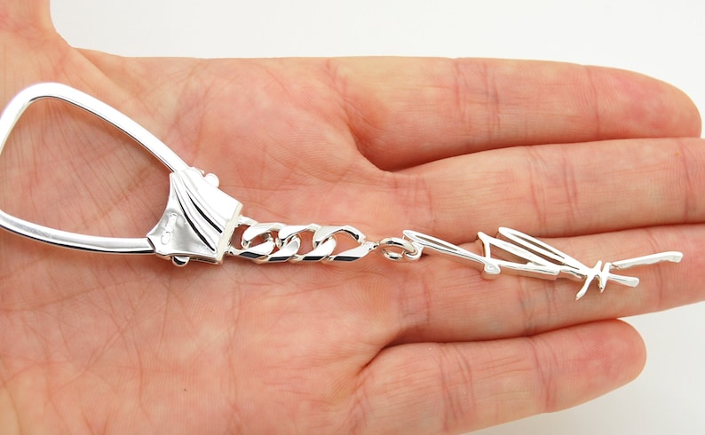 Sympathy Gift Sterling Silver Keychain Key Ring Fob Personalized Custom Keychain for Him Handwritten Gift Engraved Keychain Key Chain