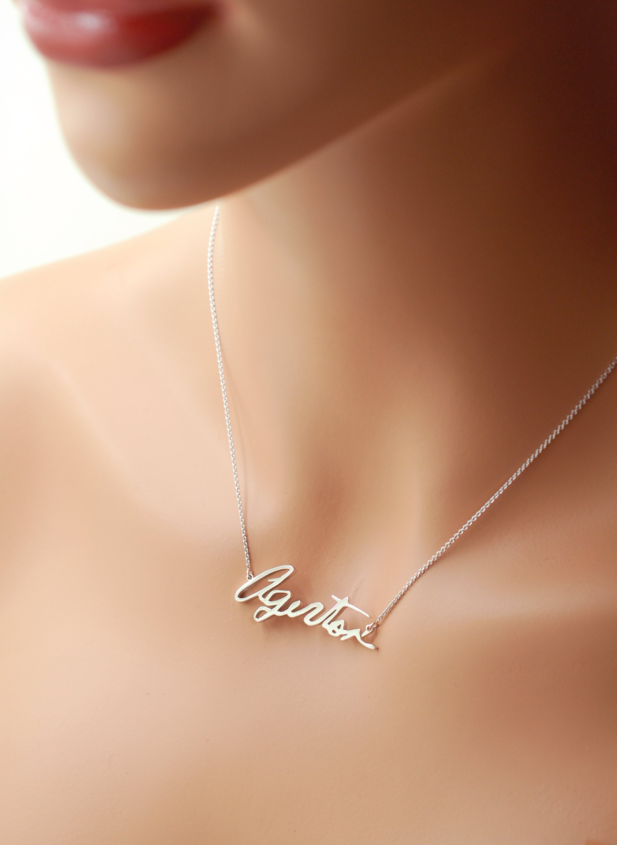 Platinum Name Necklace Solid 950 