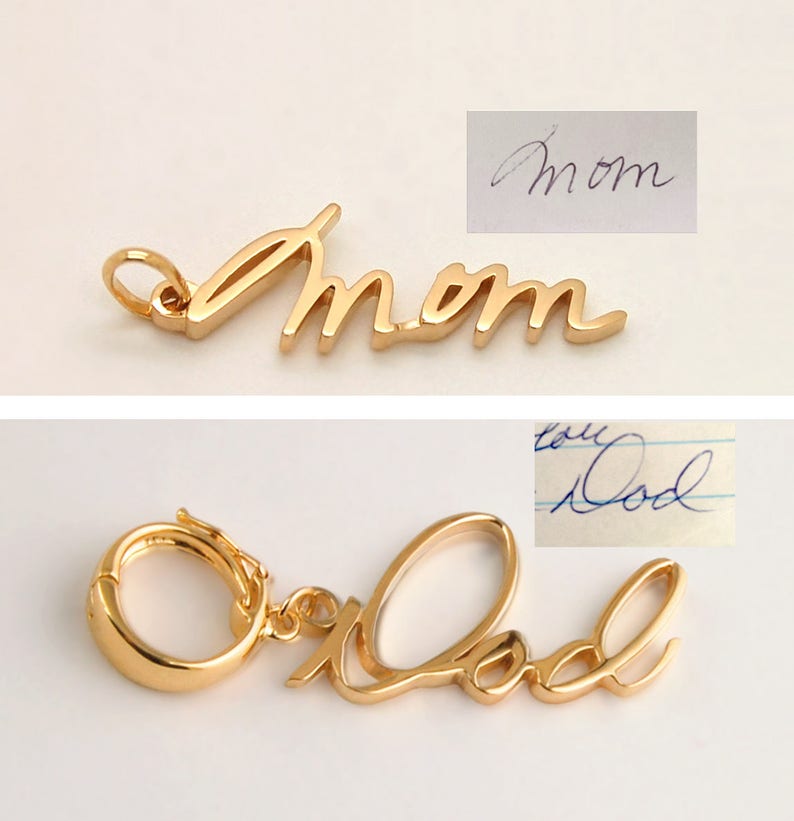 Personalized Charm, Loved Ones Handwriting Charm for Bracelet, 1 Personalized Charm, Loved Ones Handwriting Charm for Bracelet, 1