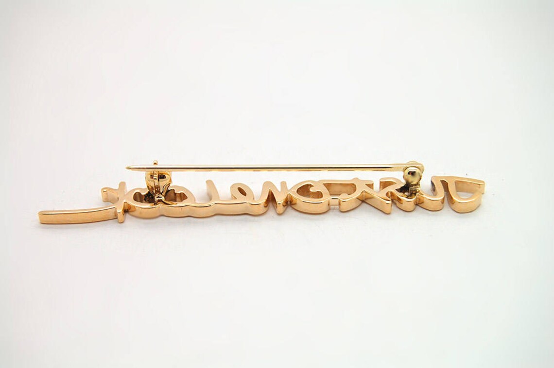 Arabic Pin 18K Gold Personalized Name Brooch 18K Gold Arabic Etsy