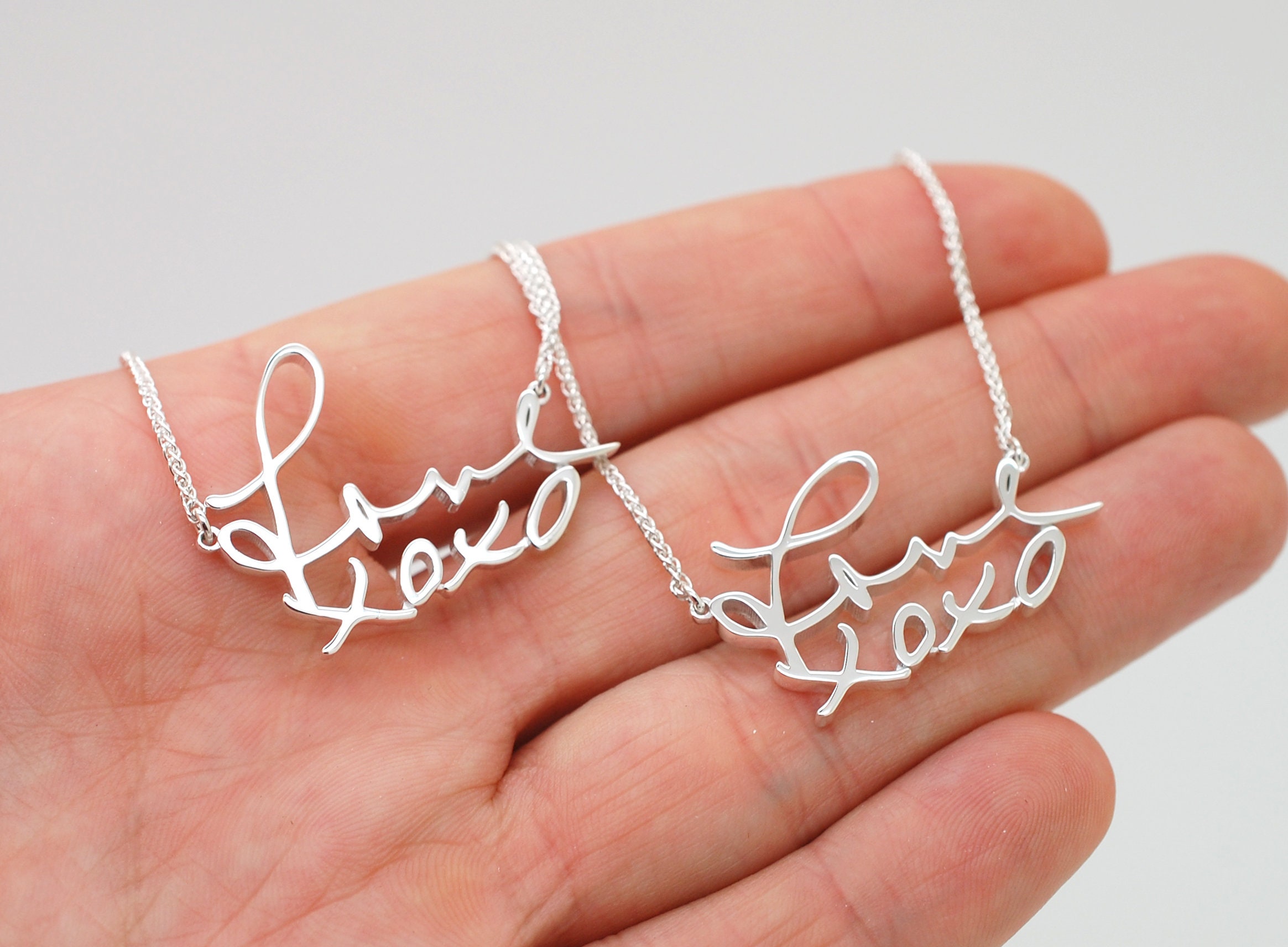 Handwriting Necklace Cursive Necklace in Your Own Etsy