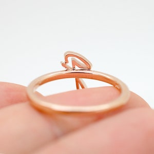 14K Solid Gold Initial Ring - Handwriting Ring - Gold Stacking Ring ...