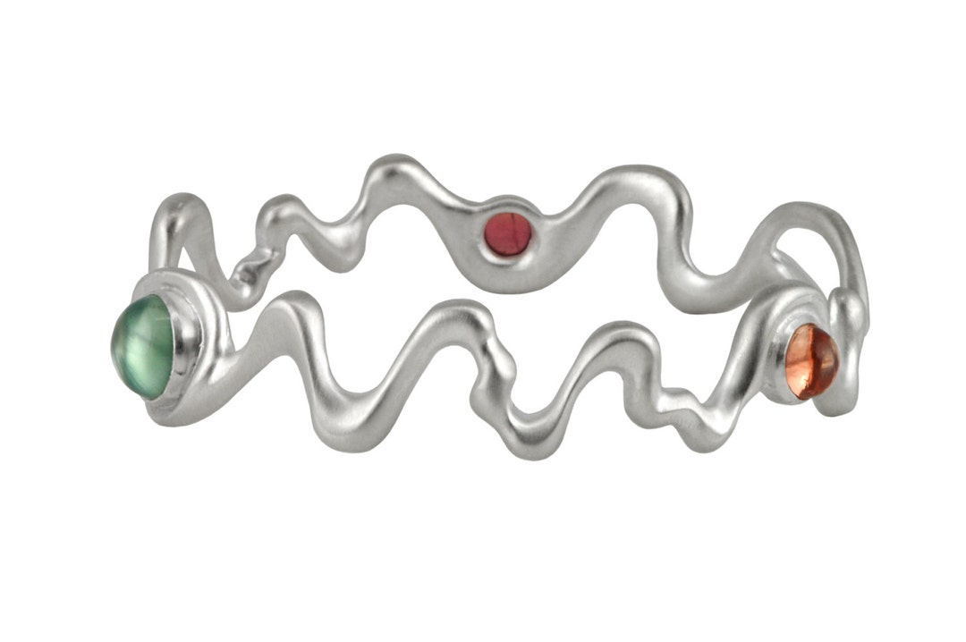 Vine Bracelet, Sterling Silver Bangle Bracelet, Matte Silver Jewelry