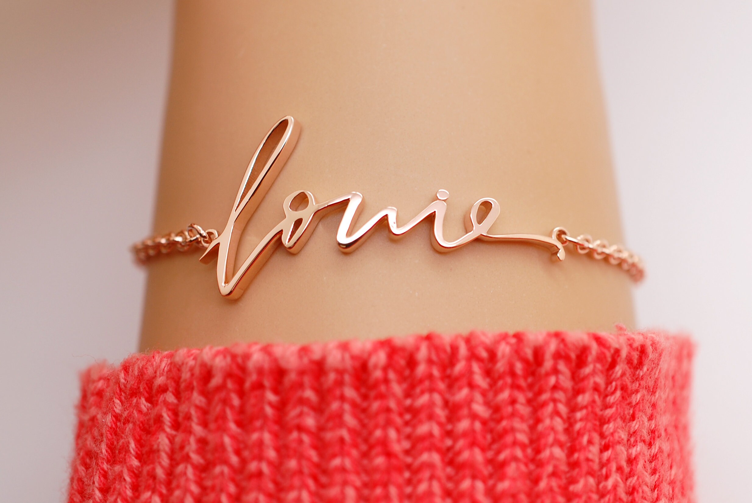14k Signature Bracelet Solid Gold Personalized Bracelet for Women
