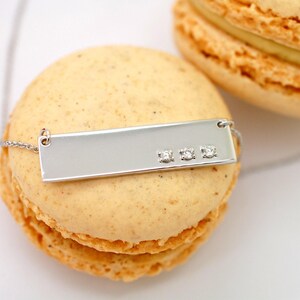 Handwriting Personalized Bar Necklace 14K Signature Memorial Mothers Gold Gift For Daughter Bonus Mom Sister Dad image 3