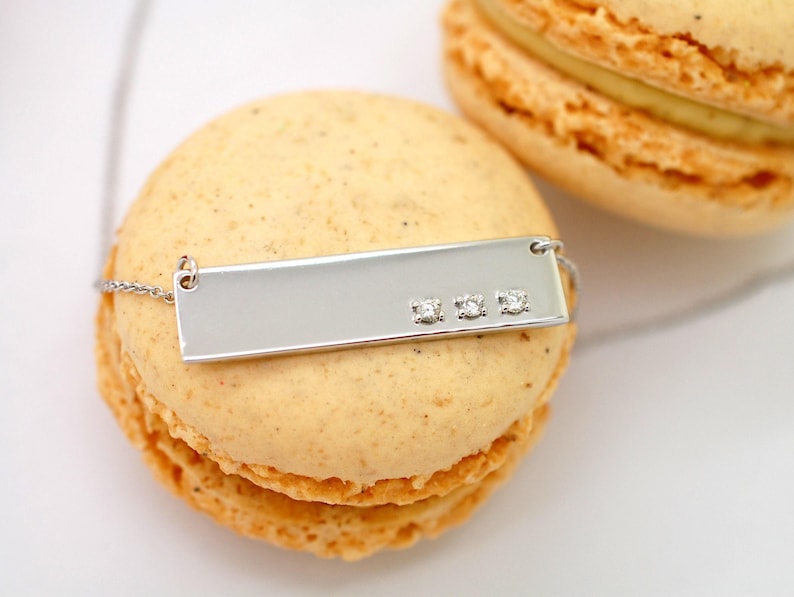 Handwriting Personalized Bar Necklace 14K Signature Memorial Mothers Gold Gift For Daughter Bonus Mom Sister Dad image 3