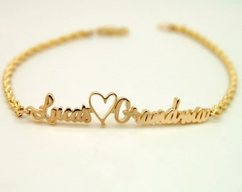 Grandma Bracelet 14k Gold Personalized Bracelet For Grandmother Jewelry New Grandma Personalized Jewelry Mothers Day Gifts