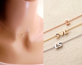 Letter L Necklace Solid Gold 14k Initial L Necklace Tiny Small Dainty Layering Necklace Personalized Jewelry Mothers Day Gifts