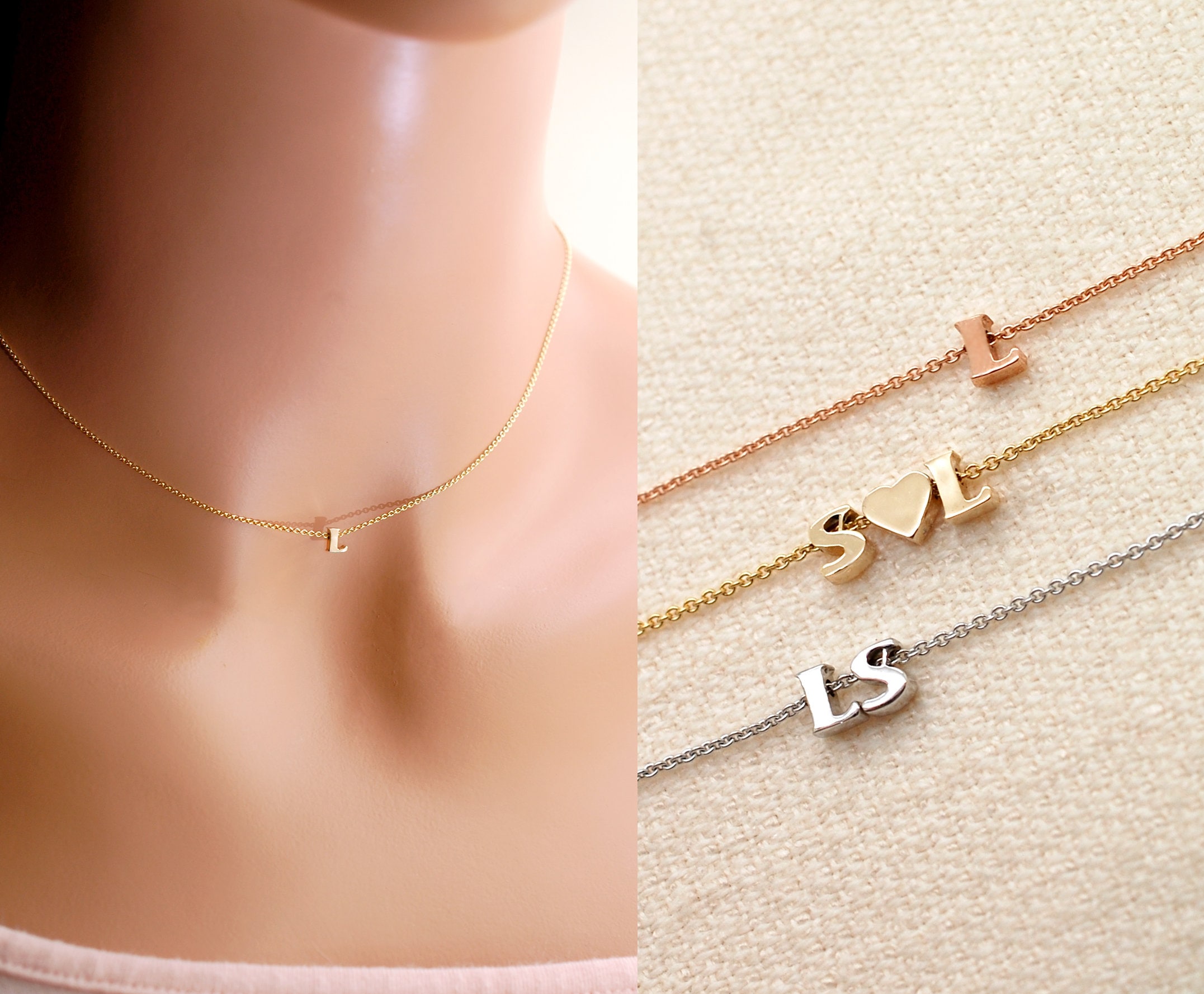 Gold Initial Necklace Letter Necklace Dainty Initial Necklace Minimalist  Gold Filled Tiny Letter Charm Personalized Jewelry Gifts for Her - Etsy