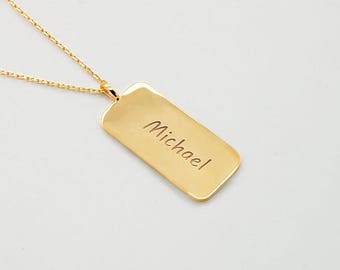 14k gold dog tags | Etsy