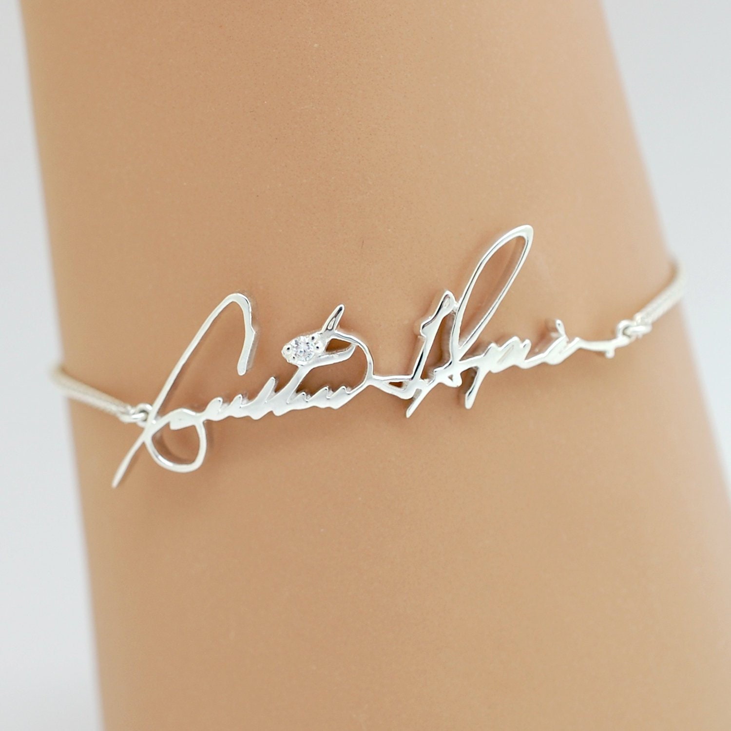 Custom Handwriting Bracelet with Signature Actual Handwriting Etsy