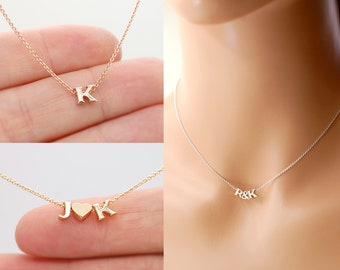 14K Gold Letter K Necklace Solid Gold Small Initial K Necklace Tiny Mini Dainty K Simple Necklace for Teenager Personalized Gift