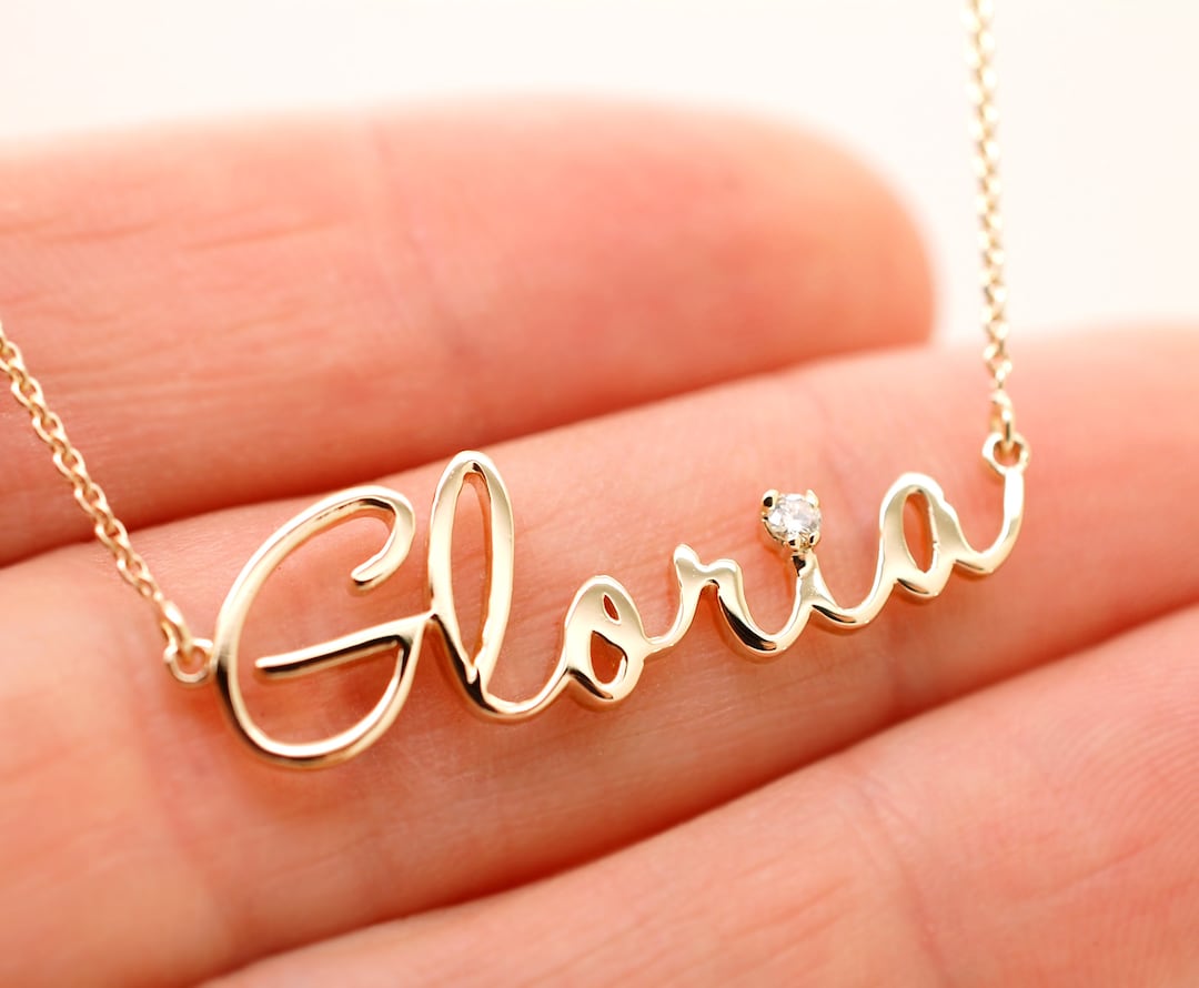 14k Gold Handwriting Name Necklace With Actual Hand Writing