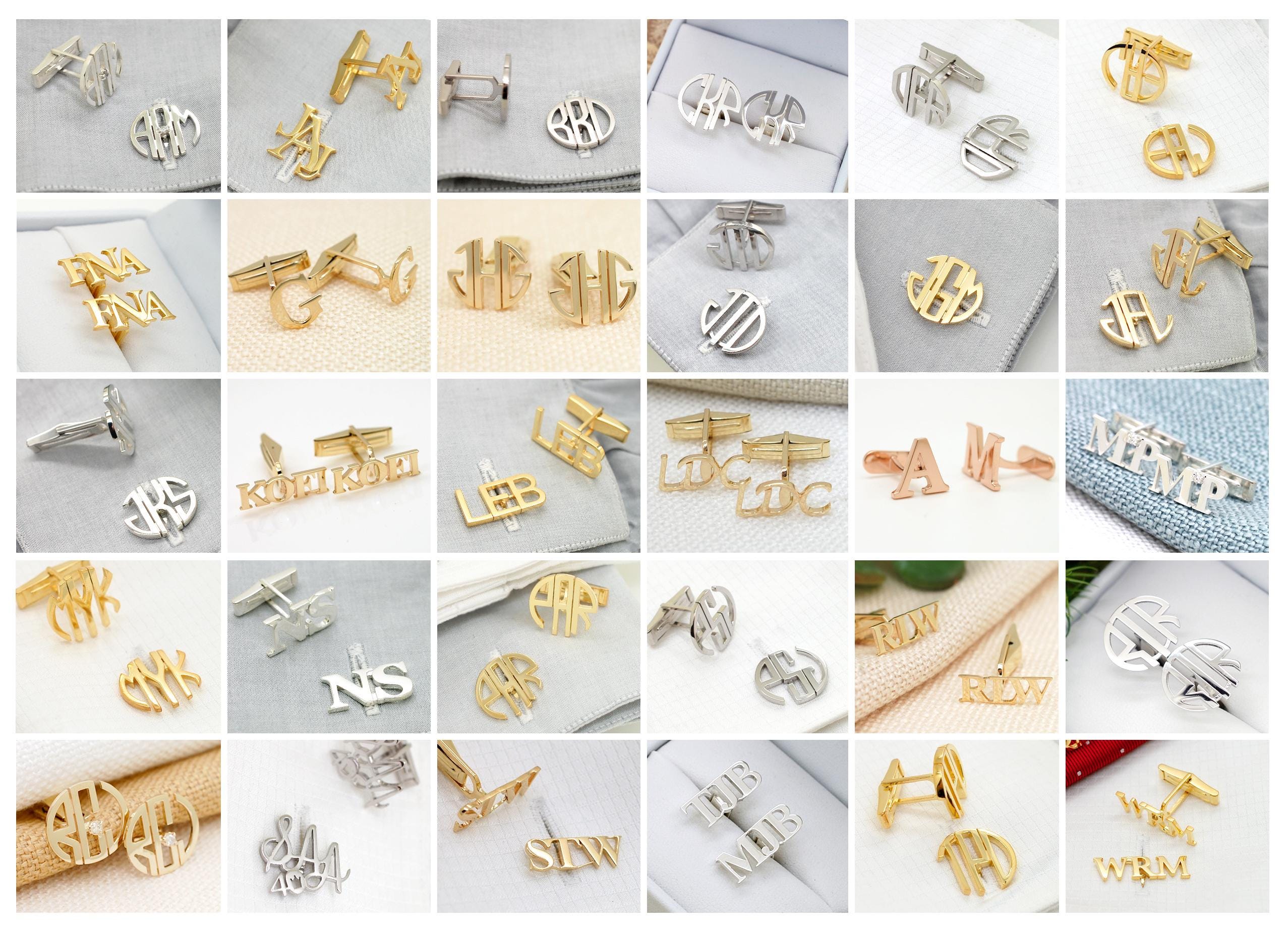 14k Gold Cufflinks For Men Custom Cuff links Solid 14kt