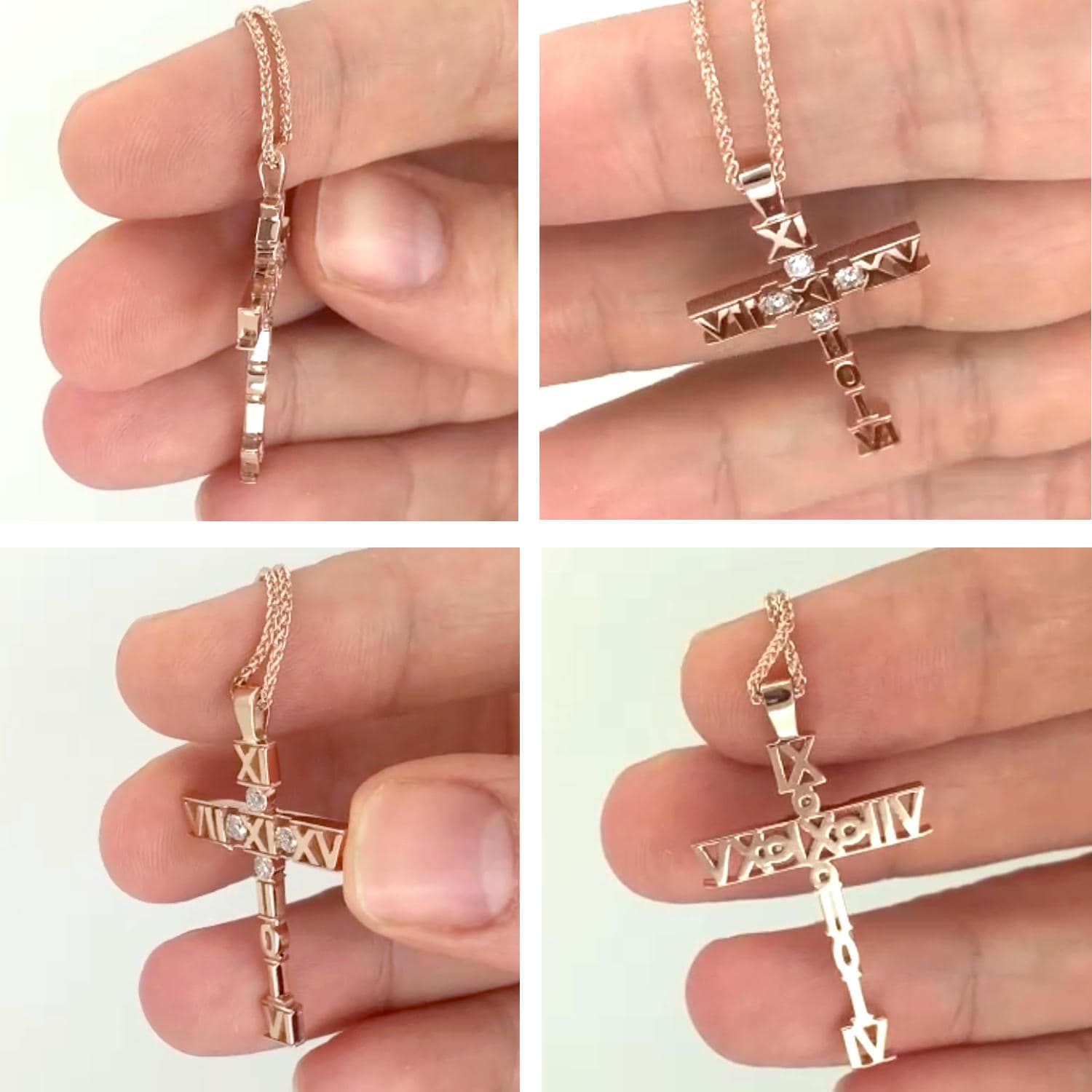 Rose Gold Cross Necklace With Diamonds Wedding Gift for Etsy Australia