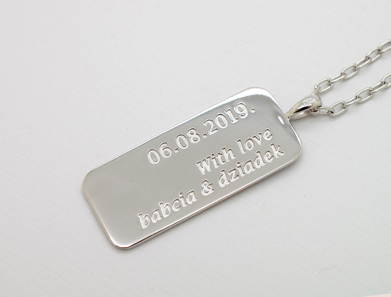 18K Gold Dog Tag Necklace Custom Mens Necklace 18K Gold Mens Etsy