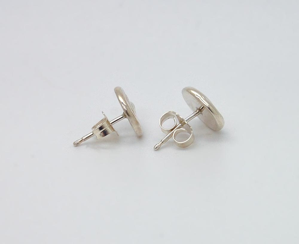 Swirl Earrings Sterling Silver Circle Stud Earrings Round | Etsy