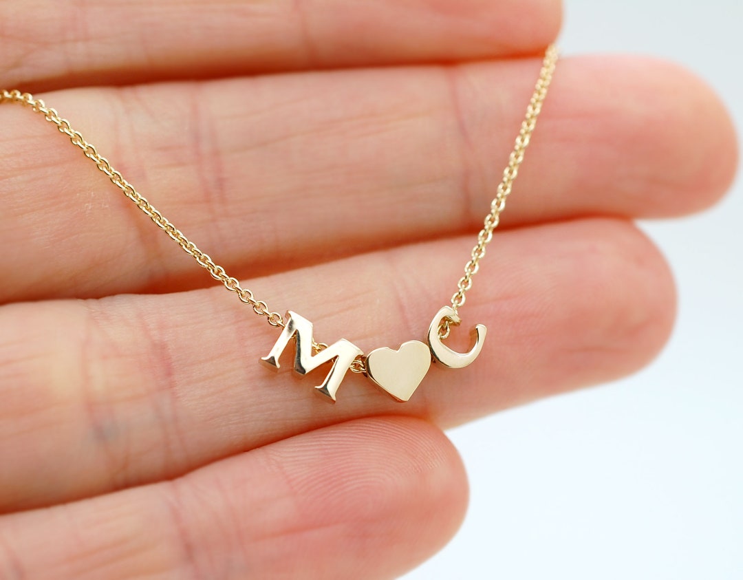 イニシャル チャーム ネックレス M ピンクゴールド ハワイアン