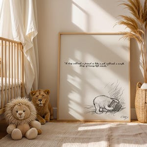 Classic Winnie The Pooh vintage quote Nursery Art Prints – Gender Neutral nursery Wall Art – Digital Download Print- Pooh Bear sketch #2
