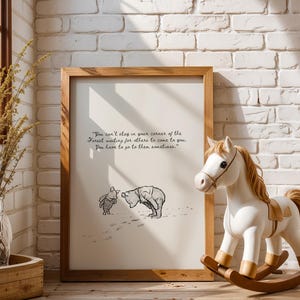 Classic Winnie The Pooh quote Nursery Art Prints  Gender Neutral nursery Wall Art  Digital Download Print - Pooh Bear Sketch #6