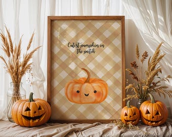 Nursery autumn pumpkin print Wall Art fall nursery decor