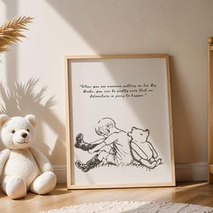 Classic Winnie The Pooh quote Nursery Art Prints – Gender Neutral nursery Wall Art – Digital Download Print - Pooh Bear sketch -#4