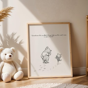 Classic Winnie The Pooh quote Nursery Art Prints – Gender Neutral nursery Wall Art – Digital Download Print - Pooh Bear Sketch. #8