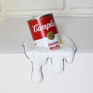Melted Campbell&#39;s Chicken Noodle Soup Can Surreal Pop Art Sculpture