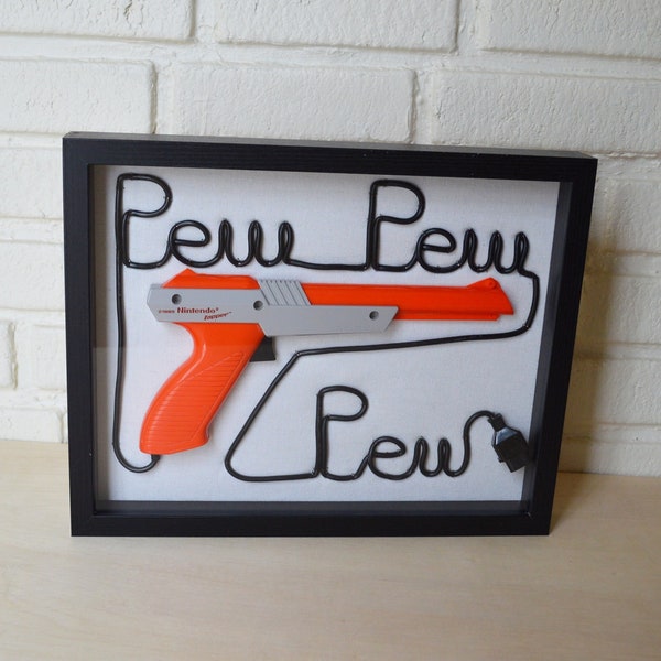 Nintendo NES Zapper Wall Art Shadow Box - Pew Pew Pew