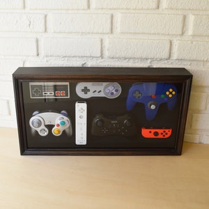 Nintendo Complete Controller History Decor Shadow Box Framed