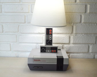 Original Nintendo NES Console and Controller Desk Lamp - Nintendo Light Sculpture With Lamp Shade