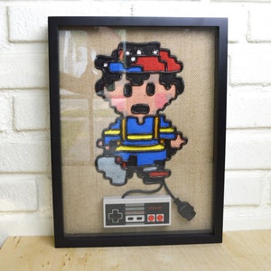 NESS Earthbound - Nintendo NES Controller Wire Wall Art Shadow Box