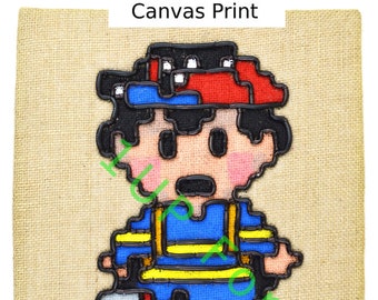 NES Nintendo Canvas Art - Ness in Color from EarthBound Print - Video Game Art