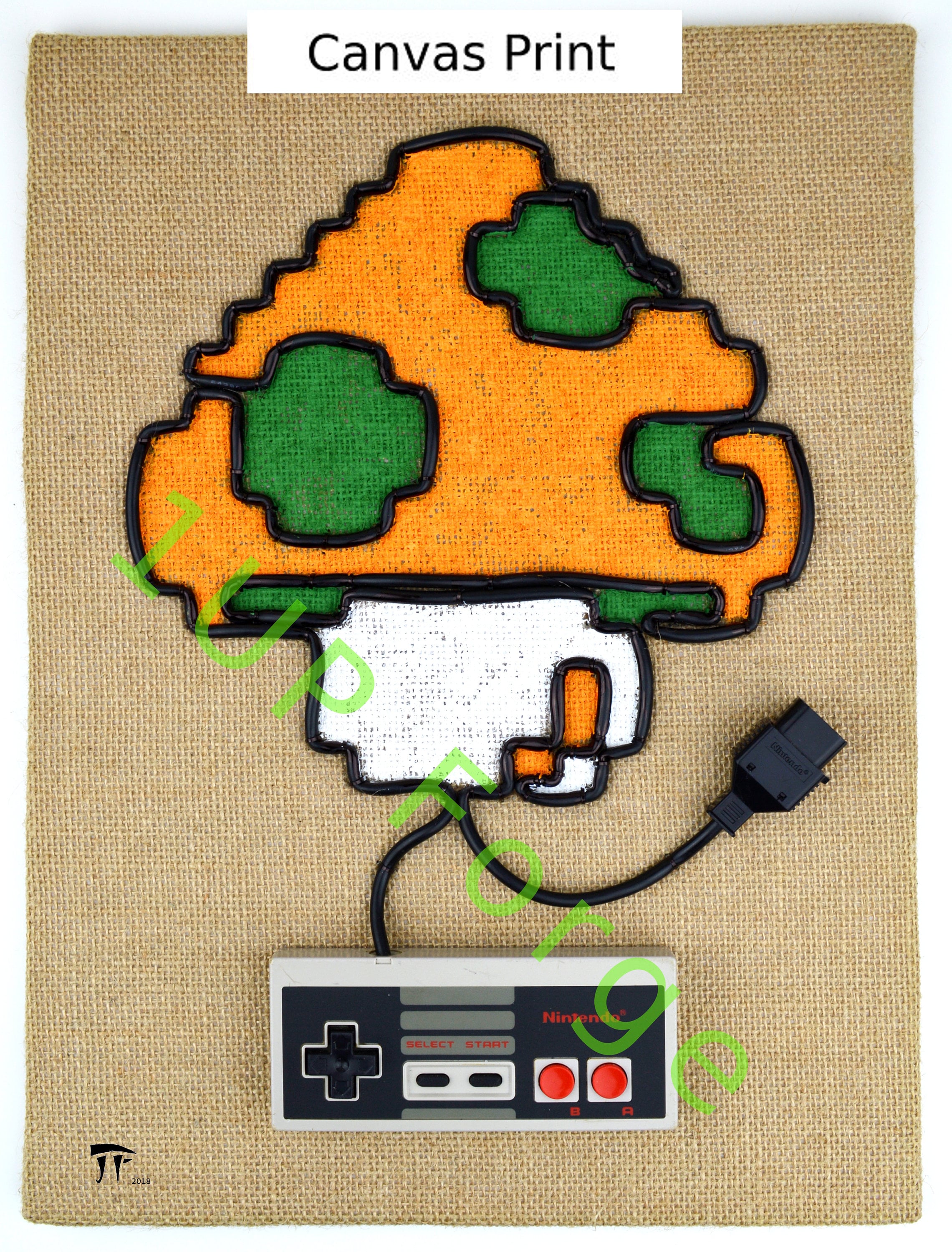 Super Mario 1UP Mushroom Canvas Wall Art Mushroom Canvas Art Etsy