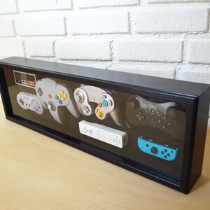 Nintendo Controller History Decor Shadow Box Framed