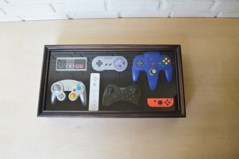 Nintendo Complete Controller History Decor Shadow Box Framed image 3