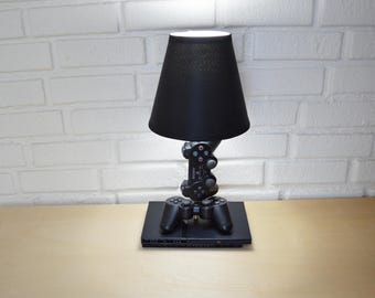 Playstation 2 Desk Lamp Console and Controller - Sculpture Light with Lamp Shade