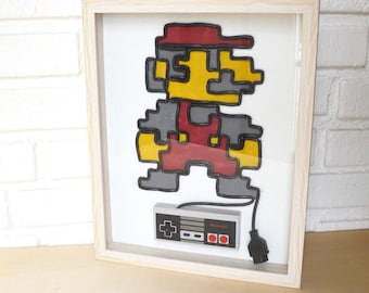 Super Mario In Color - Nintendo NES Wall Art Shadow Box