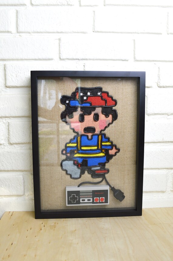Ness Earthbound Nintendo Nes Controller Wire Wall Art Shadow Image 0