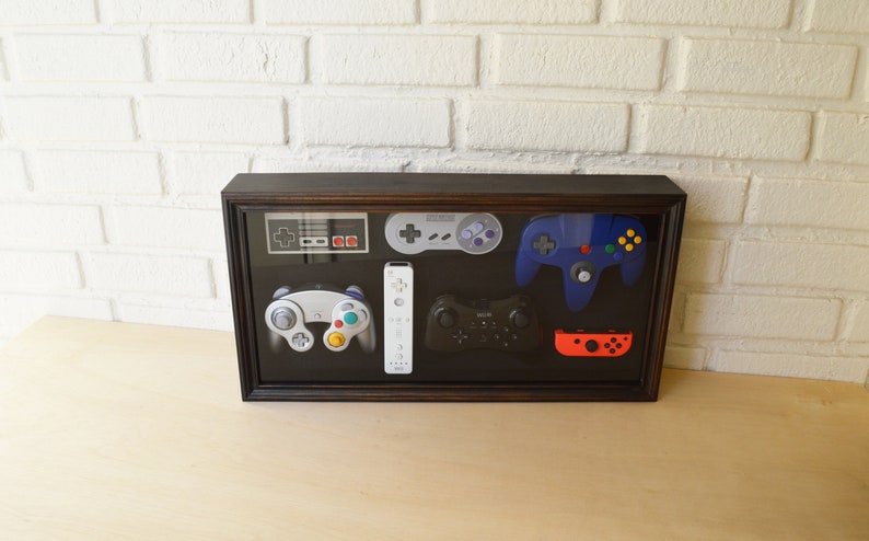 Nintendo Complete Controller History Decor Shadow Box Framed image 1