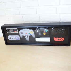 Nintendo Complete Controller History Decor Shadow Box Framed