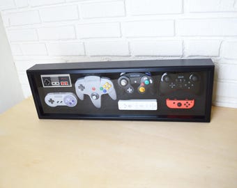 Nintendo Complete Controller History Decor Shadow Box Framed
