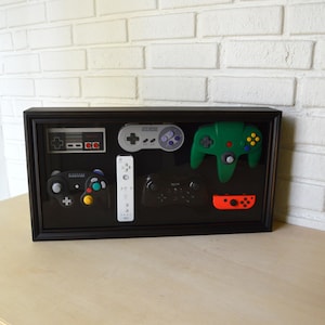 Nintendo Complete Controller History Decor Shadow Box Framed