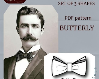 Patrón PDF de mariposa con pajarita